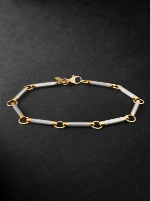 Element 18-Karat White and Yellow Gold Chain Bracelet Element 18-Karat White and Yellow Gold Chain Bracelet