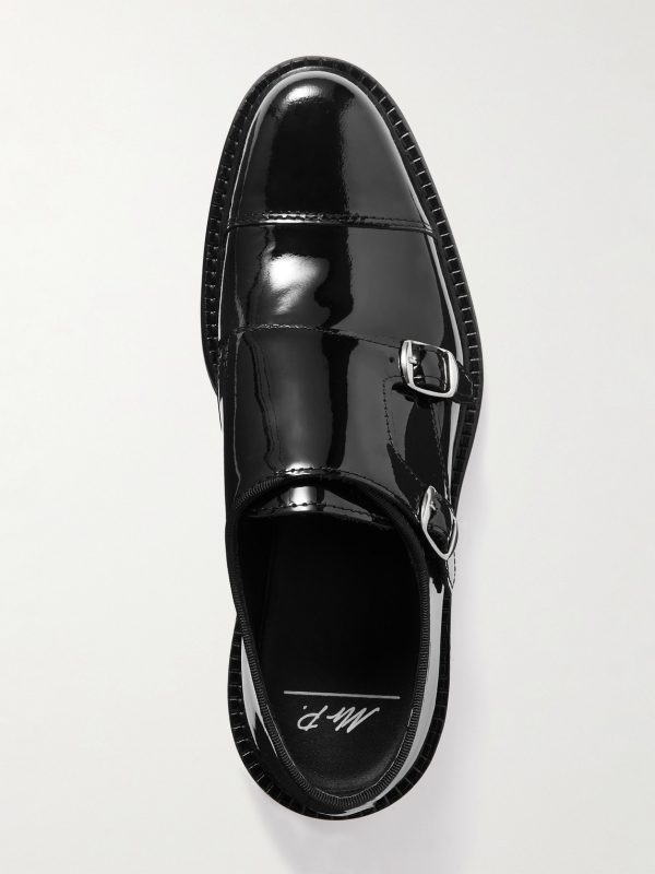 Patent-Leather Monk-Strap Shoes - E1