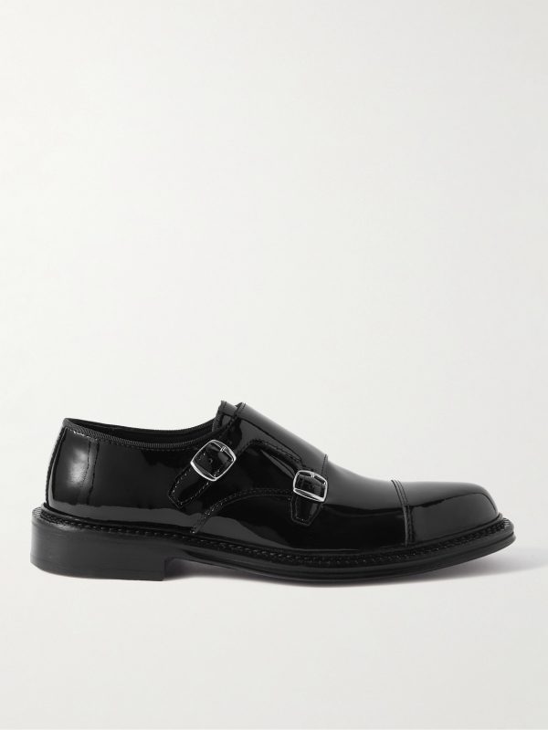 Patent-Leather Monk-Strap Shoes