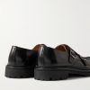 Olie Leather Monk-Strap Shoes - BK