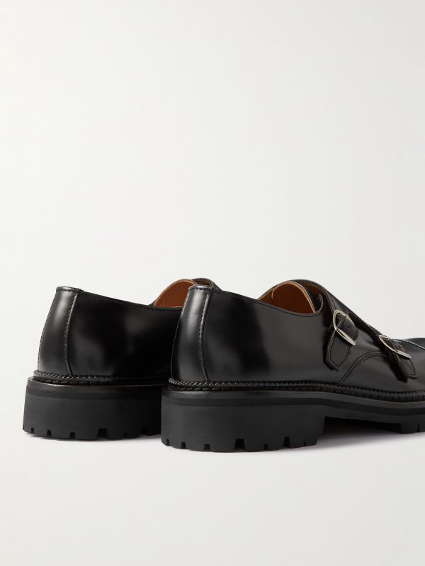 Olie Leather Monk-Strap Shoes - BK