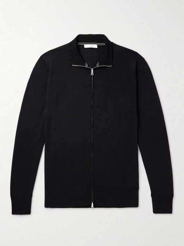 Richard Merino Wool Zip-Up Cardigan