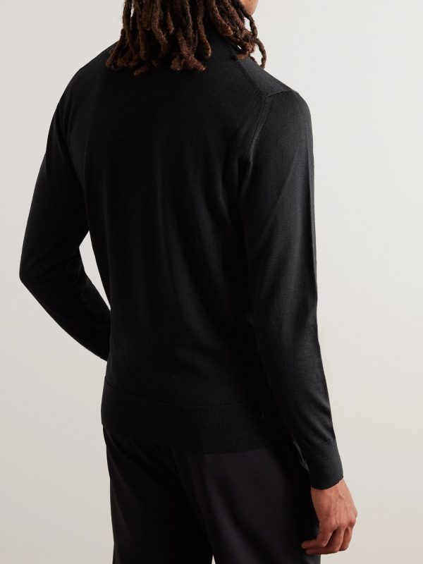 Slim-Fit Merino Wool Rollneck Sweater - BK Slim-Fit Merino Wool Rollneck Sweater - BK