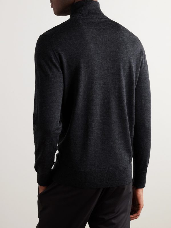 Slim-Fit Merino Wool Rollneck Sweater - BK Slim-Fit Merino Wool Rollneck Sweater - BK