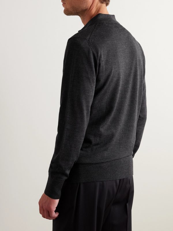 Merino Wool Polo Shirt - BK Merino Wool Polo Shirt - BK
