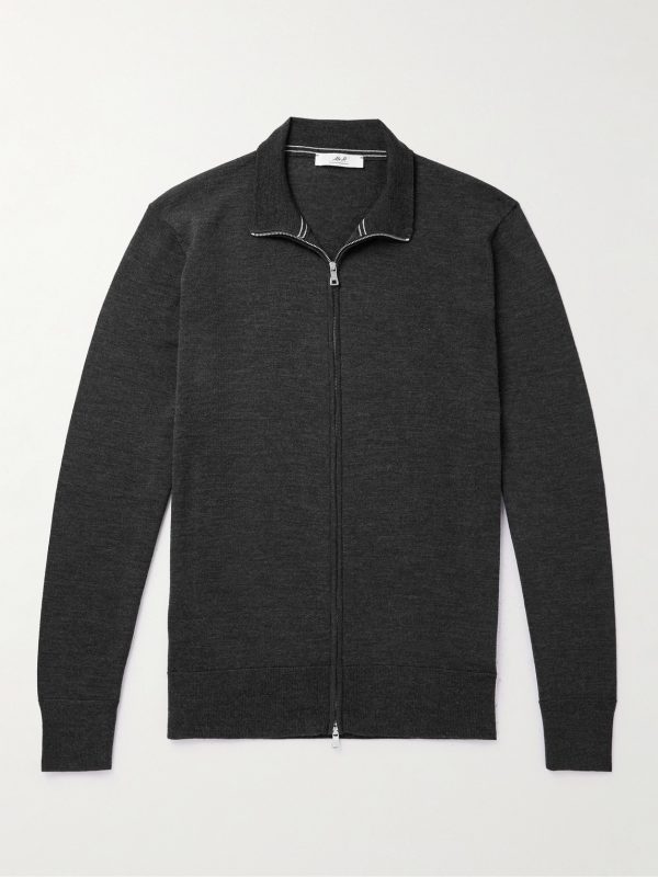 Richard Merino Wool Zip-Up Cardigan Richard Merino Wool Zip-Up Cardigan