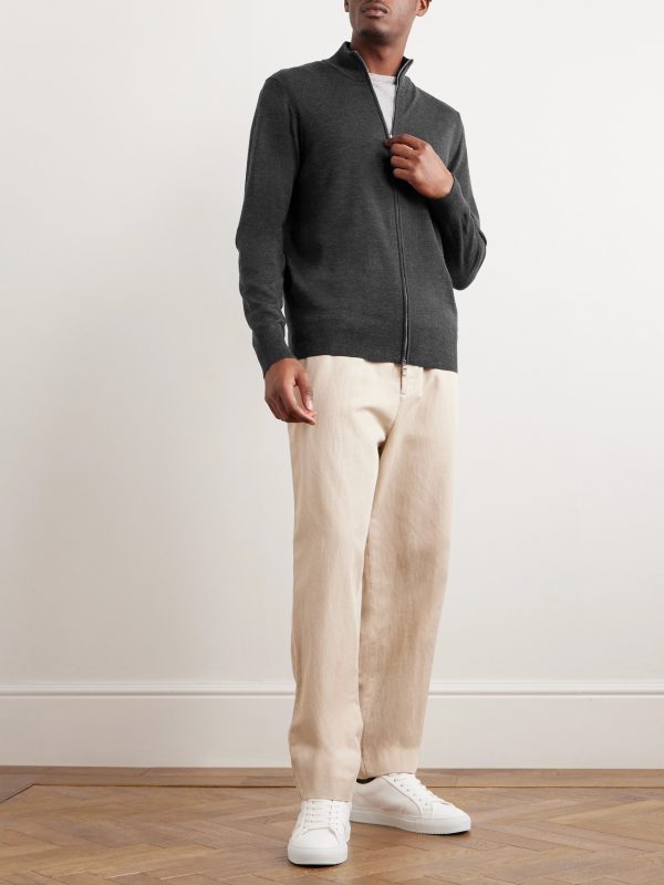 Richard Merino Wool Zip-Up Cardigan - OU Richard Merino Wool Zip-Up Cardigan - OU