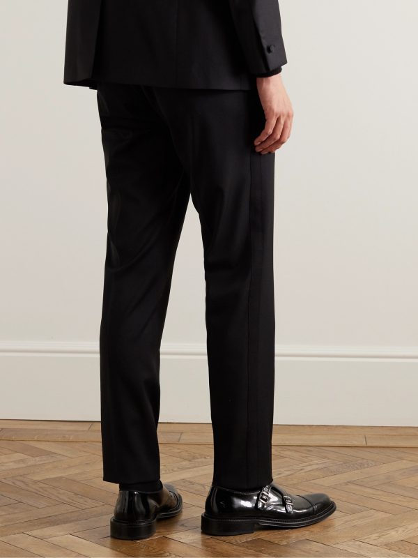 Slim-Fit Wool Tuxedo Trousers - BK Slim-Fit Wool Tuxedo Trousers - BK
