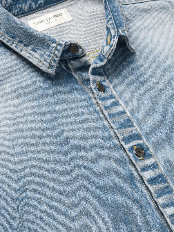 Logo-Embroidered Denim Shirt - CU Logo-Embroidered Denim Shirt - CU