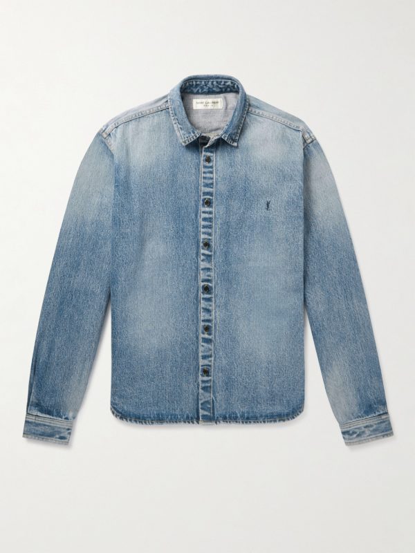 Logo-Embroidered Denim Shirt Logo-Embroidered Denim Shirt