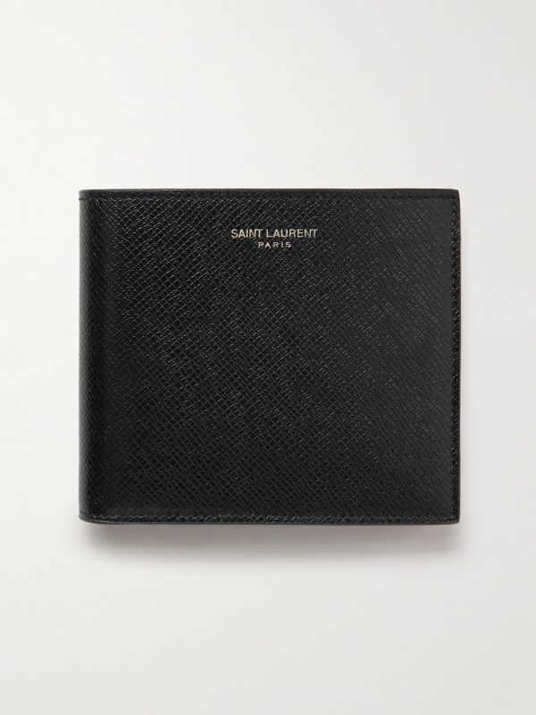 Logo-Embellished Upcycled Cross-Grain Leather Bifold Wallet Logo-Embellished Upcycled Cross-Grain Leather Bifold Wallet