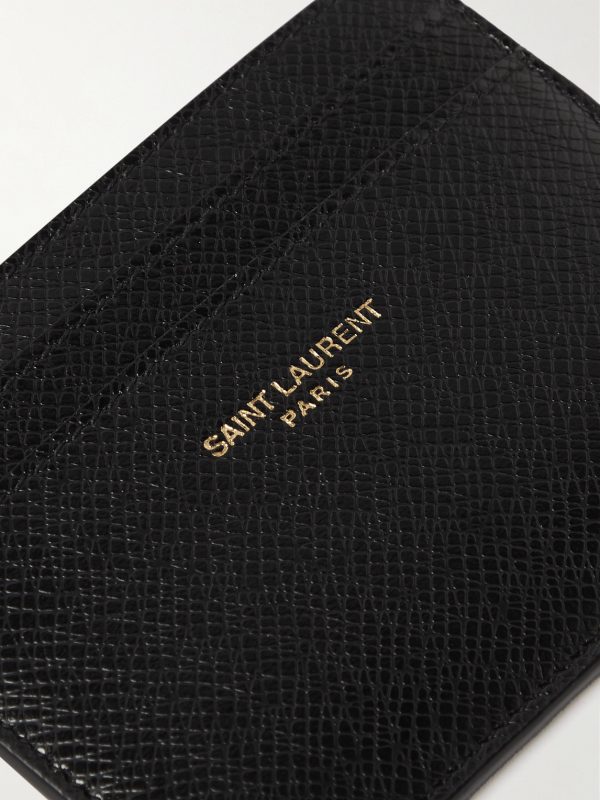 Logo-Print Upcycled Cross-Grain Leather Cardholder - CU Logo-Print Upcycled Cross-Grain Leather Cardholder - CU