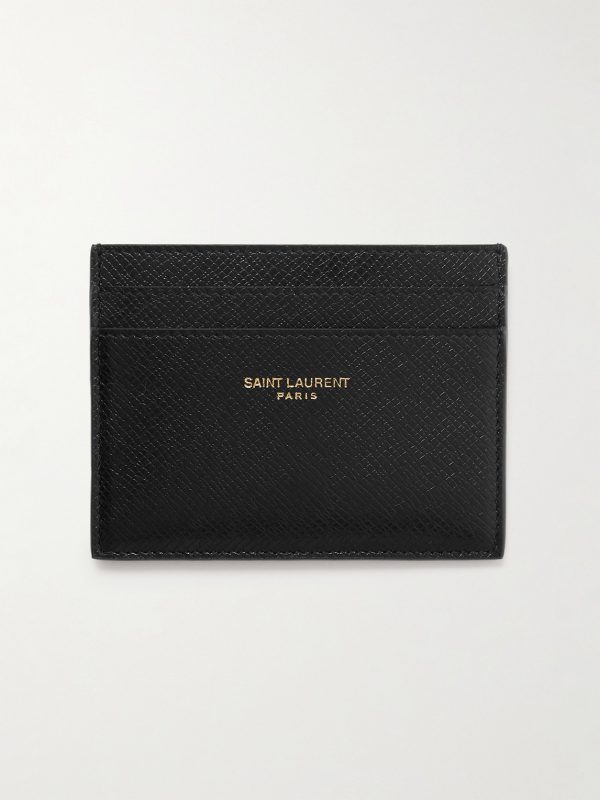 Logo-Print Upcycled Cross-Grain Leather Cardholder Logo-Print Upcycled Cross-Grain Leather Cardholder