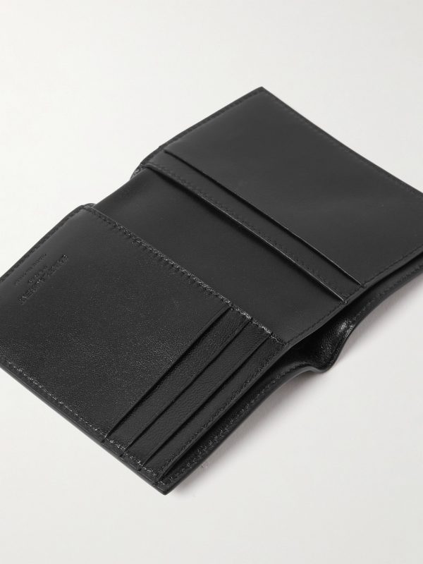 Upcycled Cross-Grain Leather Bifold Wallet - E1