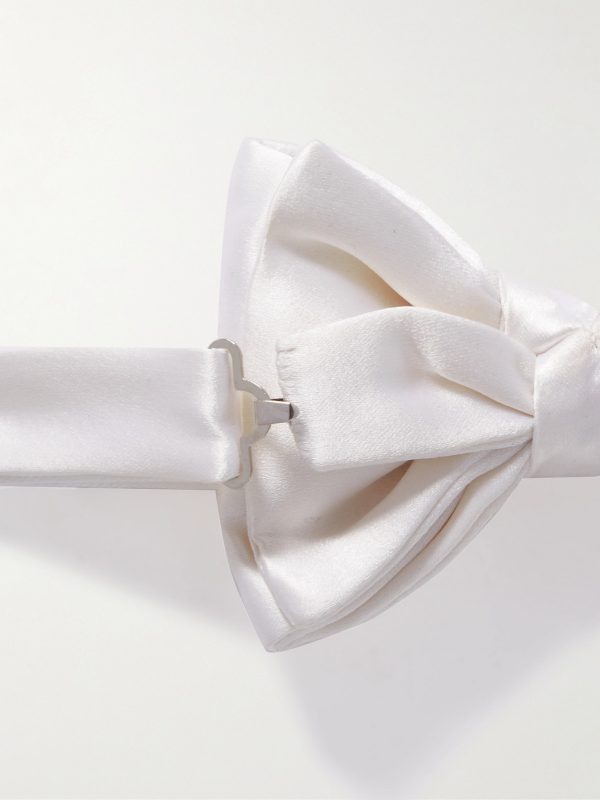 Pre-Tied Silk-Satin Bow Tie - BK Pre-Tied Silk-Satin Bow Tie - BK