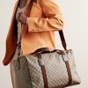 Leather- and Webbing-Trimmed Monogrammed Supreme Coated-Canvas Holdall - E2 Leather- and Webbing-Trimmed Monogrammed Supreme Coated-Canvas Holdall - E2