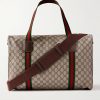Leather- and Webbing-Trimmed Monogrammed Supreme Coated-Canvas Holdall Leather- and Webbing-Trimmed Monogrammed Supreme Coated-Canvas Holdall