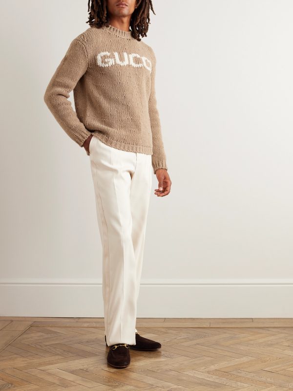 Logo-Intarsia Wool Sweater - OU