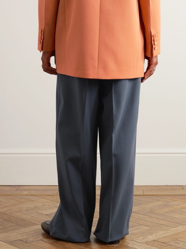 Straight-Leg Wool-Twill Trousers - BK Straight-Leg Wool-Twill Trousers - BK