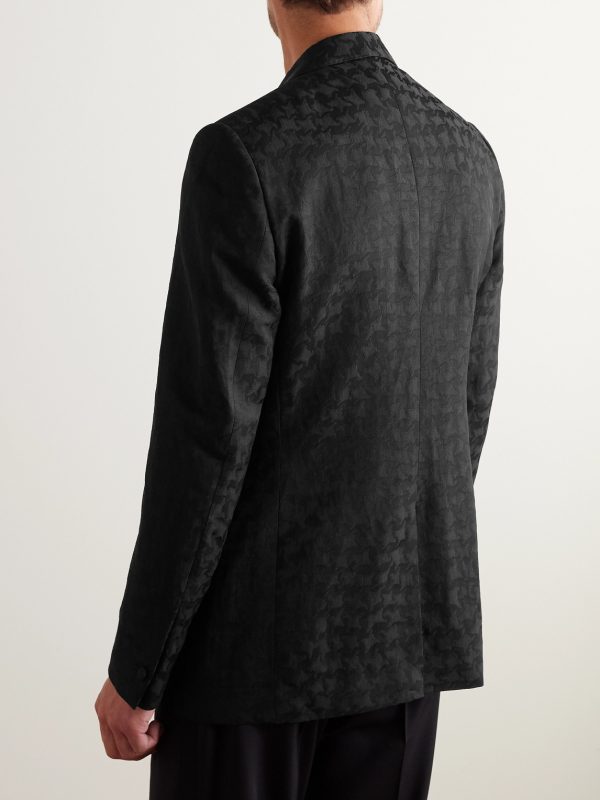 Houndstooth Jacquard Blazer - BK Houndstooth Jacquard Blazer - BK