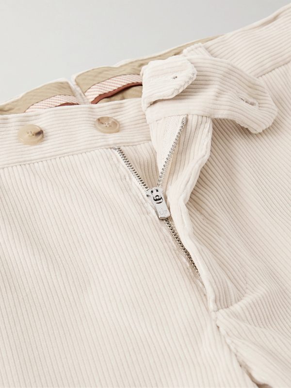 Straight-Leg Cotton-Corduroy Trousers - E1