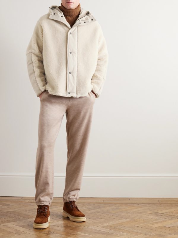 Shell-Trimmed Cashmere and Silk-Blend Fleece Jacket - OU Shell-Trimmed Cashmere and Silk-Blend Fleece Jacket - OU