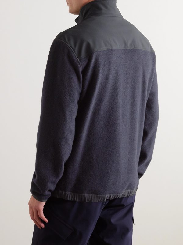Cashmere and Virgin Wool-Blend Shell Half-Zip Sweatshirt - BK