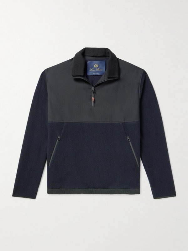 Cashmere and Virgin Wool-Blend Shell Half-Zip Sweatshirt