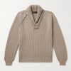 Archer Shawl-Collar Ribbed Cashmere Sweater Archer Shawl-Collar Ribbed Cashmere Sweater