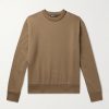 Leather-Trimmed Cotton-Blend Jersey Sweatshirt