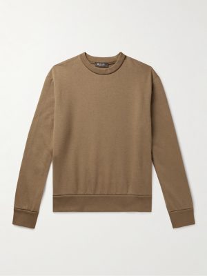 Leather-Trimmed Cotton-Blend Jersey Sweatshirt Leather-Trimmed Cotton-Blend Jersey Sweatshirt
