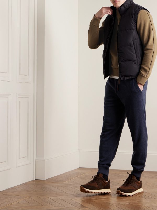 Leather-Trimmed Cotton-Blend Jersey Sweatshirt - OU