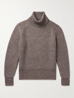 Ribbed Cotton, Yak and Virgin Wool-Blend Rollneck Sweater Ribbed Cotton, Yak and Virgin Wool-Blend Rollneck Sweater