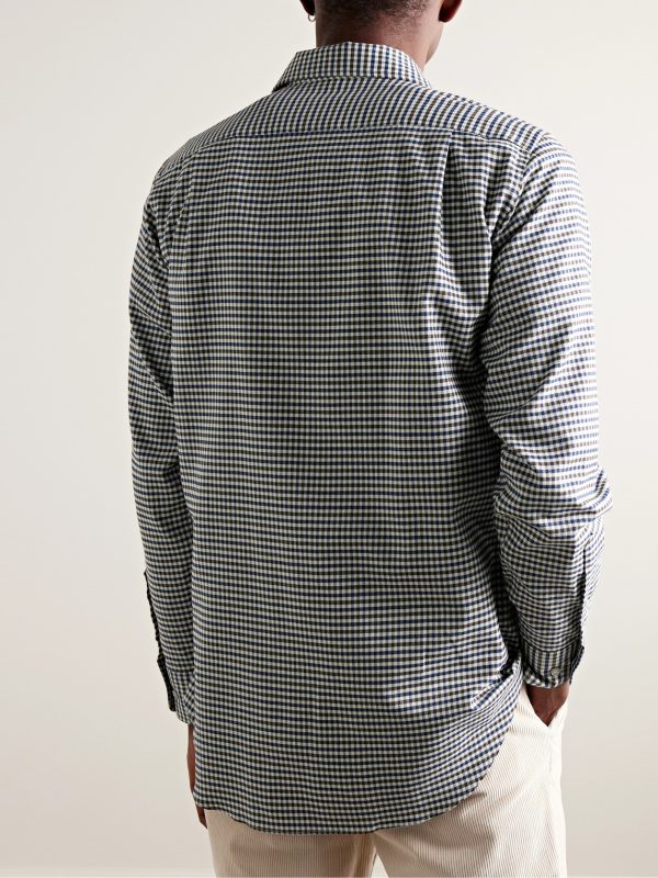 Logo-Appliquéd Checked Cotton-Flannel Shirt - BK Logo-Appliquéd Checked Cotton-Flannel Shirt - BK