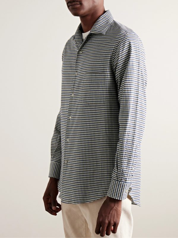 Logo-Appliquéd Checked Cotton-Flannel Shirt - FR Logo-Appliquéd Checked Cotton-Flannel Shirt - FR