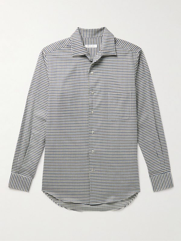 Logo-Appliquéd Checked Cotton-Flannel Shirt Logo-Appliquéd Checked Cotton-Flannel Shirt