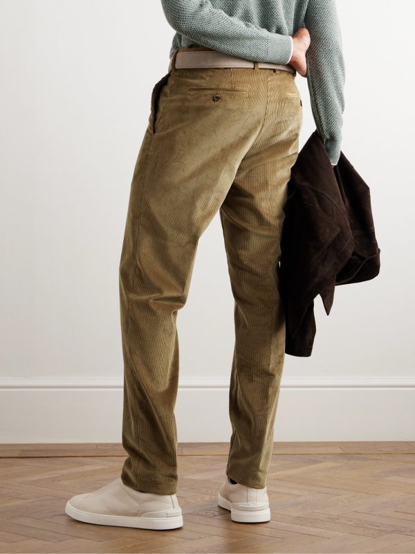 Straight-Leg Cotton-Corduroy Trousers - BK