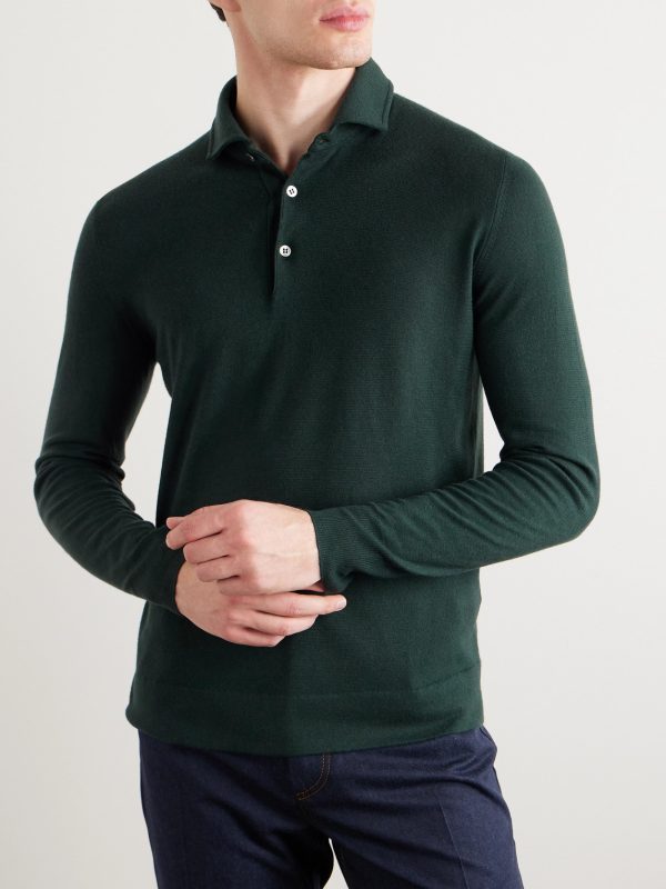 Slim-Fit Baby Cashmere Polo Shirt - FR Slim-Fit Baby Cashmere Polo Shirt - FR