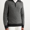 Cashmere and Cotton-Blend Half-Zip Sweater - FR Cashmere and Cotton-Blend Half-Zip Sweater - FR