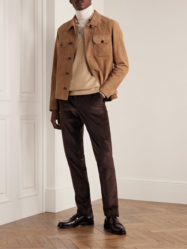 Straight-Leg Cotton-Corduroy Trousers - OU Straight-Leg Cotton-Corduroy Trousers - OU