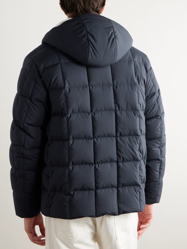 Quilted Shell Down Hooded Jacket - BK Quilted Shell Down Hooded Jacket - BK