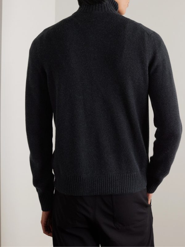 Cashmere Zip-Up Sweater - BK Cashmere Zip-Up Sweater - BK