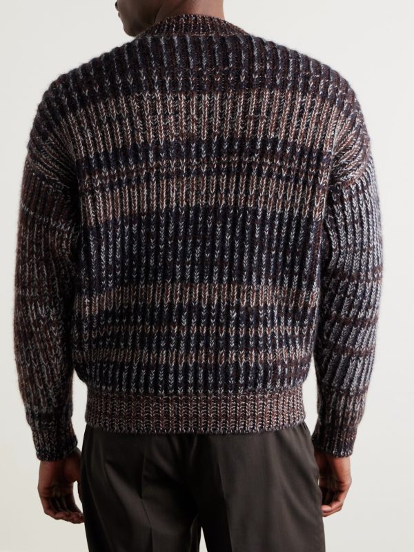 Ribbed Cashmere and Mohair-Blend Sweater - BK Ribbed Cashmere and Mohair-Blend Sweater - BK