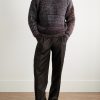 Ribbed Cashmere and Mohair-Blend Sweater - OU Ribbed Cashmere and Mohair-Blend Sweater - OU