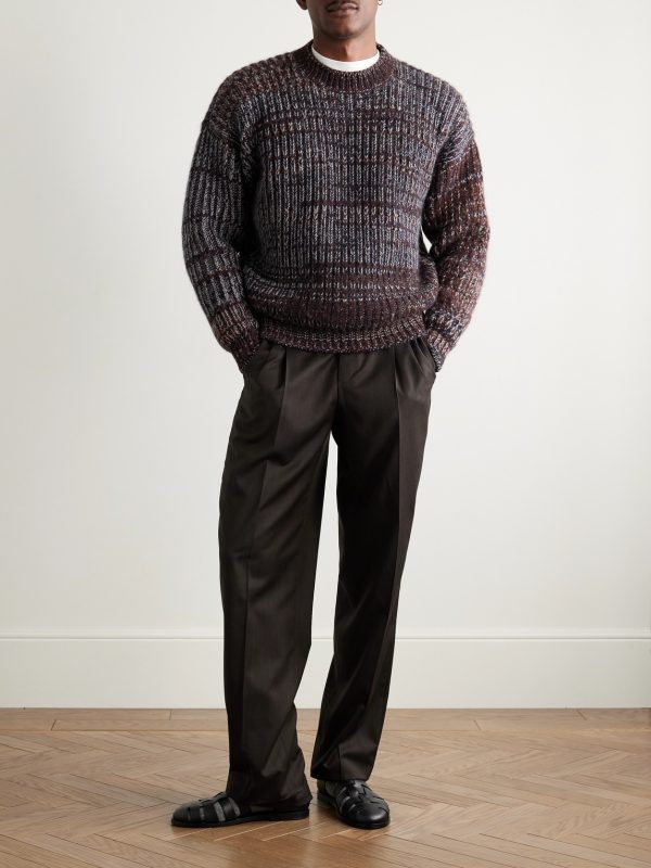 Ribbed Cashmere and Mohair-Blend Sweater - OU Ribbed Cashmere and Mohair-Blend Sweater - OU