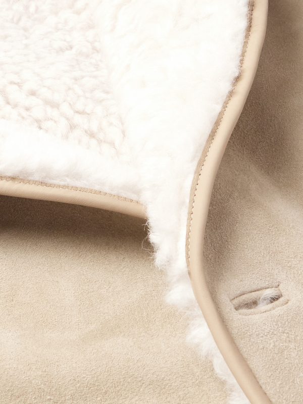 Leather-Trimmed Shearling Coat - CU