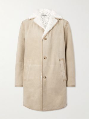 Leather-Trimmed Shearling Coat Leather-Trimmed Shearling Coat