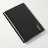 Cassandre Logo-Embellished Glossed-Leather Passport Cover - BK Cassandre Logo-Embellished Glossed-Leather Passport Cover - BK