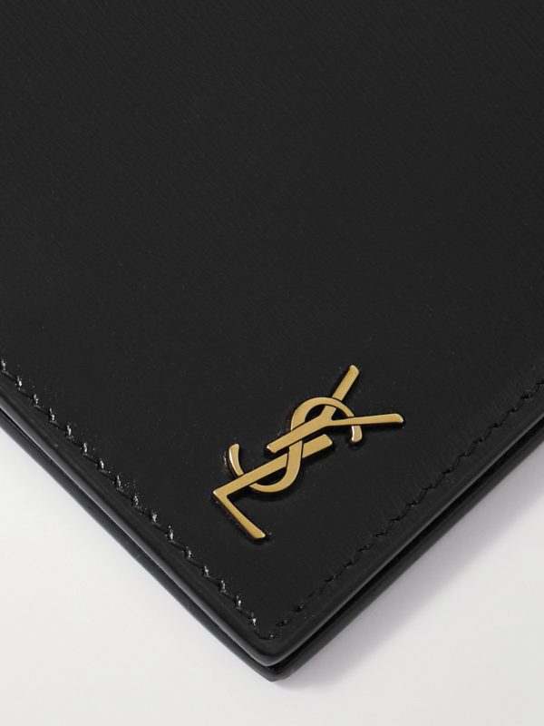 Cassandre Logo-Embellished Glossed-Leather Passport Cover - CU Cassandre Logo-Embellished Glossed-Leather Passport Cover - CU