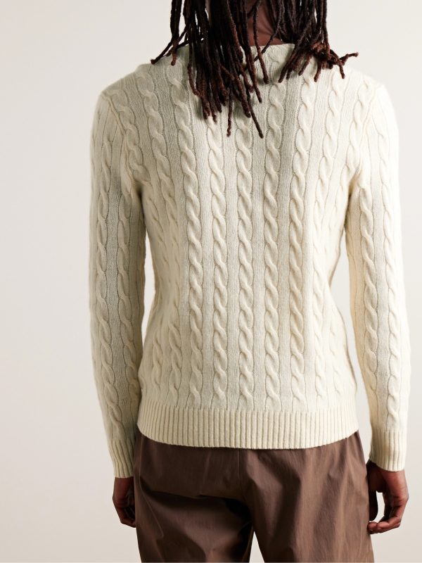 Slim-Fit Cable-Knit Wool and Cashmere-Blend Sweater - BK